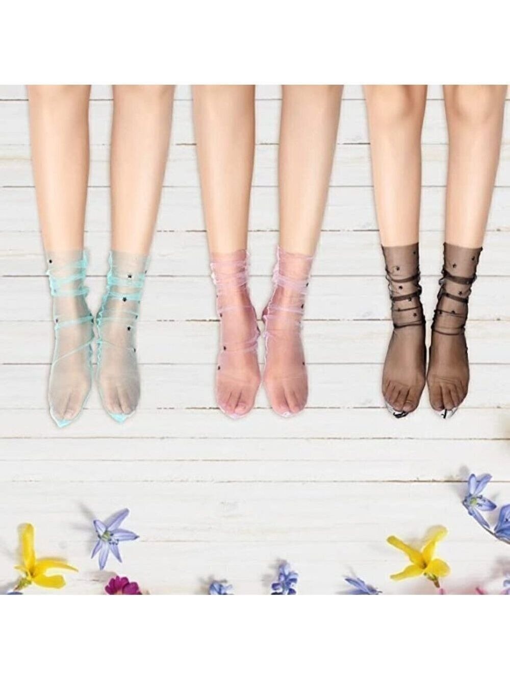 TULLE Loose Socks Lace Short Ankle Stockings Socks Boots Heels Anklet Dress NWT